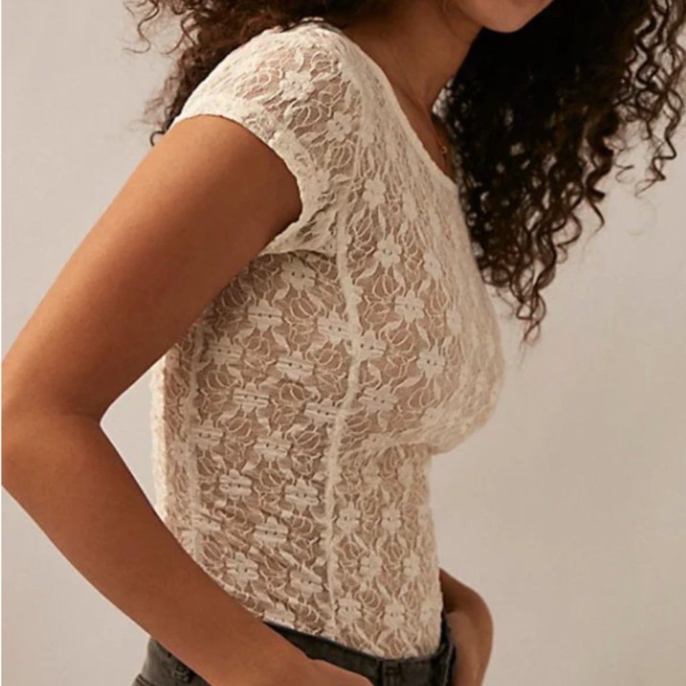 Free People Lace Tee